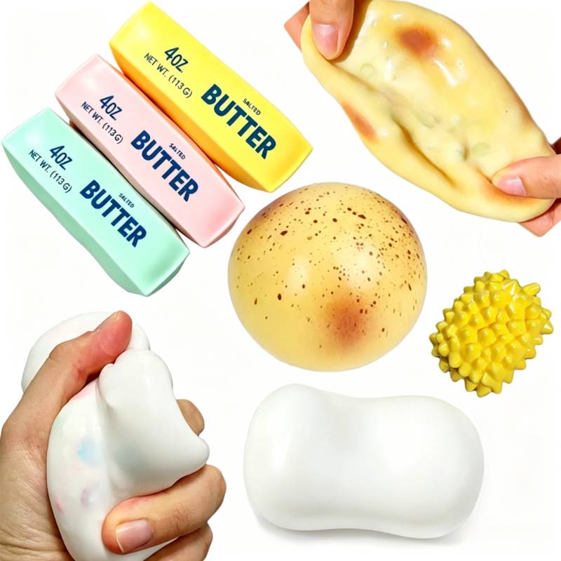 Crunchy Soap Squishy Ball Crispy Butter Stick Squeeze Durian Potato Stress Relief Toy Popping Sound Decompression Fidget Toy