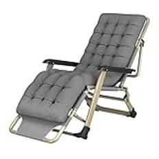 Zero Gravity Lounge Chair, Solstol Solstolar Zero Gravity Stolar Utomhus vilstol Liggande Solsäng Trädgårdsstol Solstolar Justerbara och hopfällbara, Grå Max.260kg Loungestol Bekväm innovate