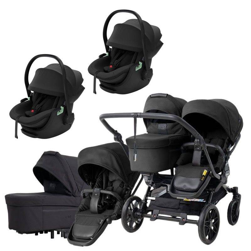 Emmaljunga Double Sento tvillingvagn 2027 + Thule Maple babyskydd