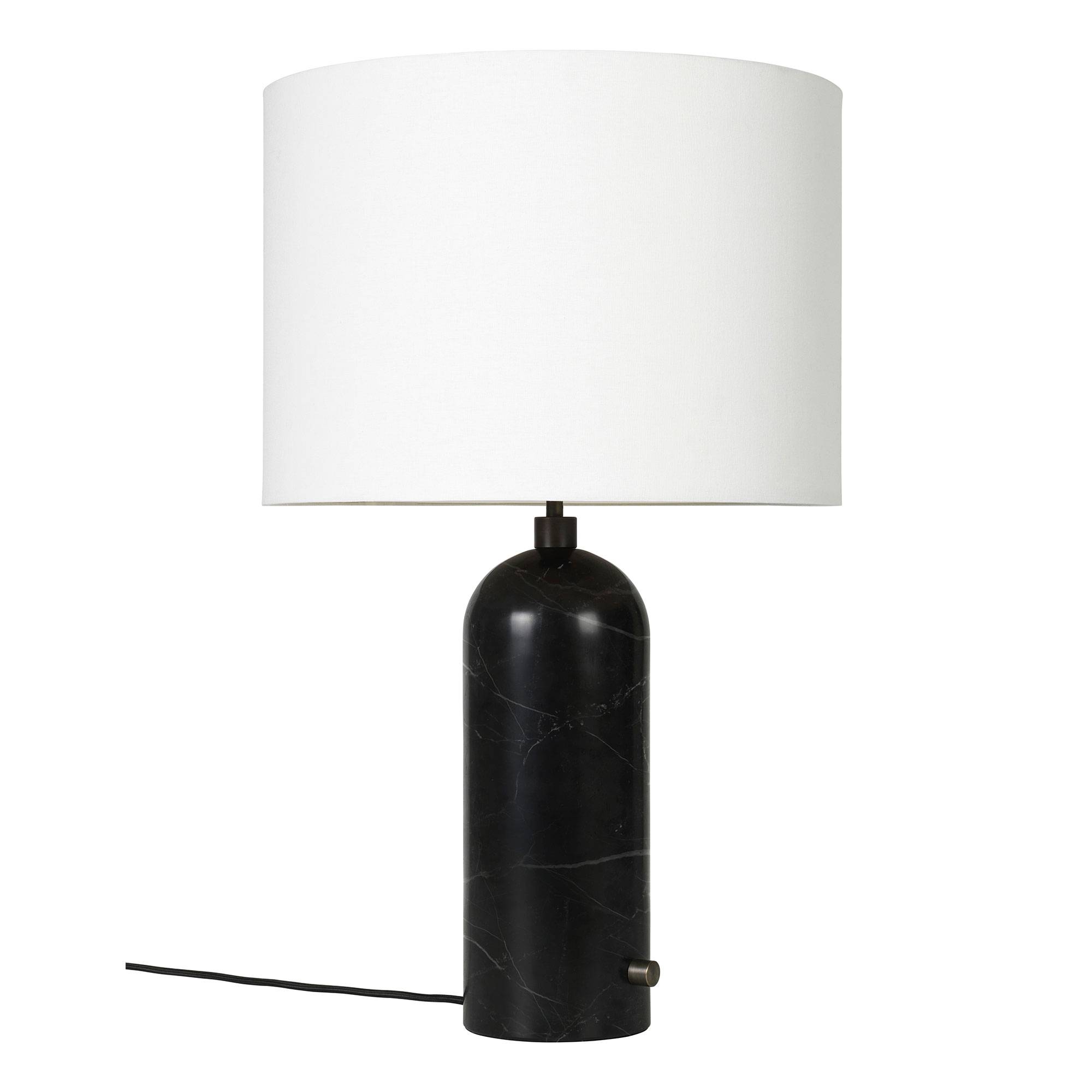 Gravity Bordlampe H65 cm Sort marmor Hvid skærm.