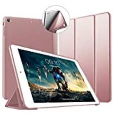 VAGHVEO Fodral för iPad Air 9,7 Tum Tunn Lättvikts Väska Skal PU Läder Tredelat Smart Case Cover [Automatisk Vakna/Sömn], Flexibel Mjuk Skyddande TPU Bakomslag till Apple iPad Air 1 2013, Rosé Guld