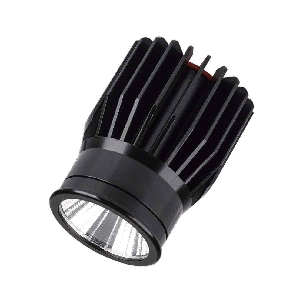 18W LED downlight - 1900lm, 6400K, svart, IP20, aluminiummaterial - Kulör : Kall