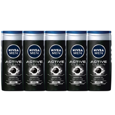 5 x Nivea Men Active Clean Shower Gel (250 ml)