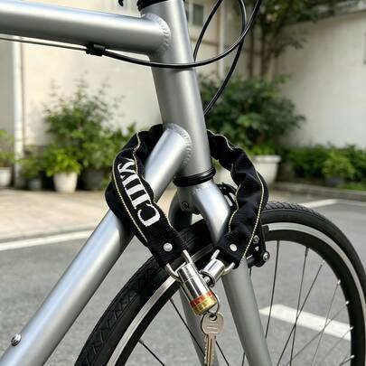 1 cykellås med tygremsa som förhindrar repor på cykelramen, sågsäkert och skärbeständigt, utrustat med matchande låscylinder, flexibelt att vira runt, - Flera specifikationer (Multi-size)