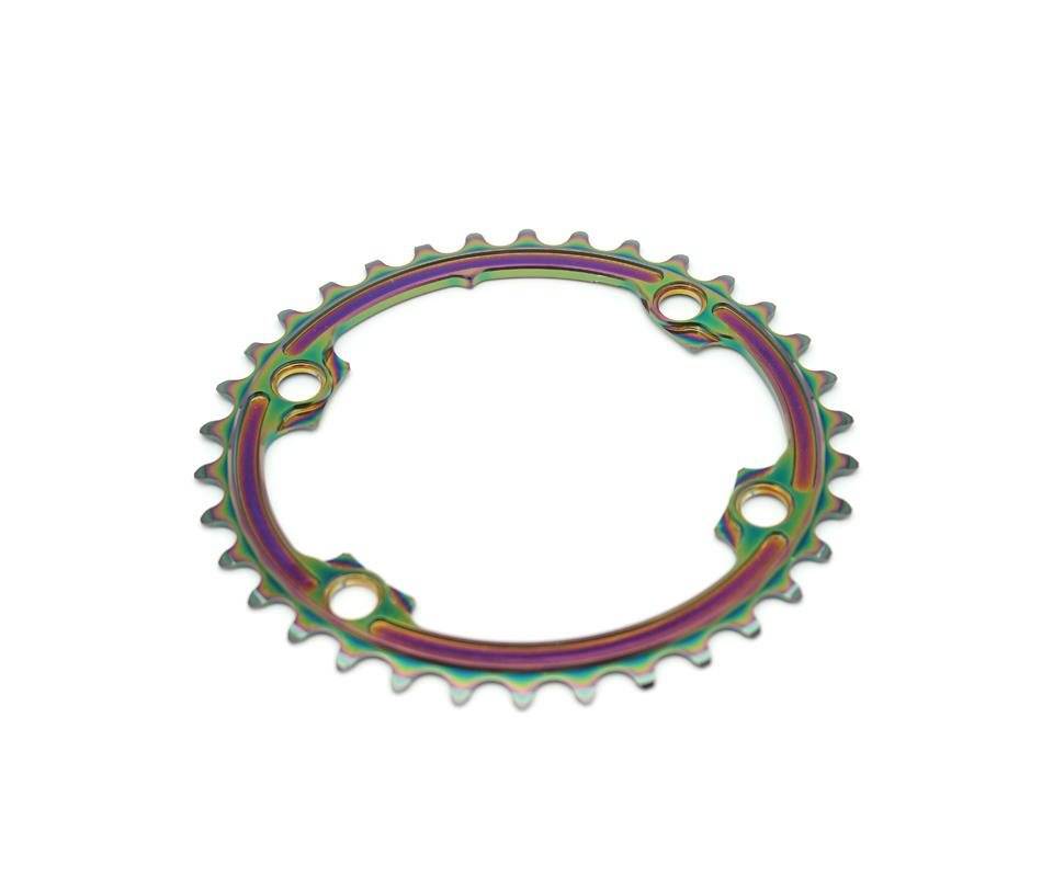 Absoluteblack Drev ¥110 Mm Bcd (Shimano Asymmetric) 2X10/11-Speed Oval 9100/8000 Alu 34 - Rainbow (34)