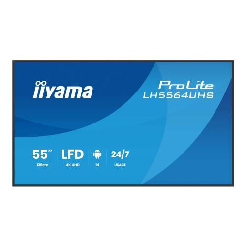 iiyama ProLite LH5564UHS-B1AG 55" Klass (54.6" visbar) LED-bakgrundsbelyst LCD-skärm - 4K - för digital skyltning
