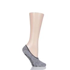 1 Pair Grey Cosy Ballerina Slipper Socks with Carry Pouch Ladies 6-7.5 Ladies - Falke