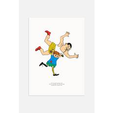 Postery - Pippi Wrestling Poster - Blå - size: 30x40 (30x40)