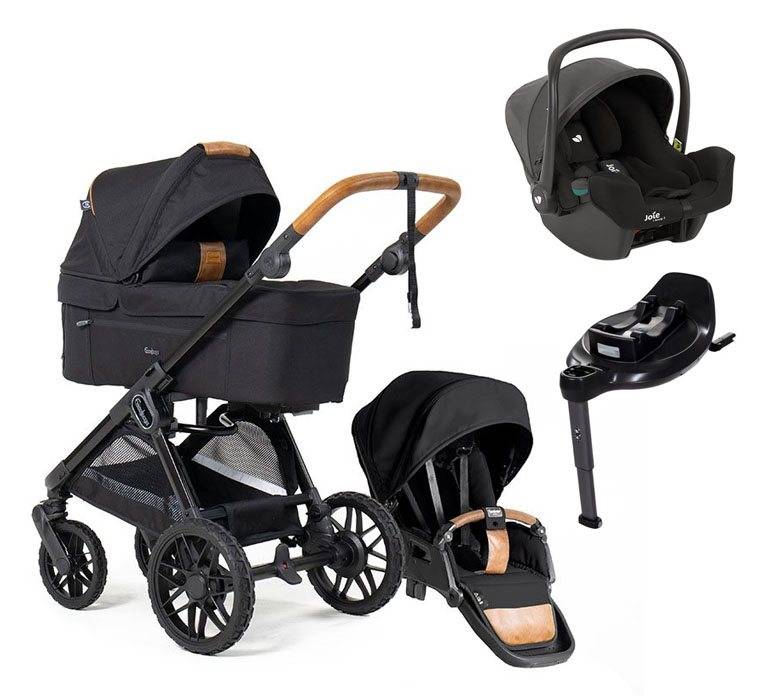 Emmaljunga Sento Pro duovagn Flat+ 2027 + Joie i-Snug 2 babyskydd + isofixbas