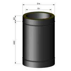 Termatech 500mm Isoleret skorstenssektion ø150mm