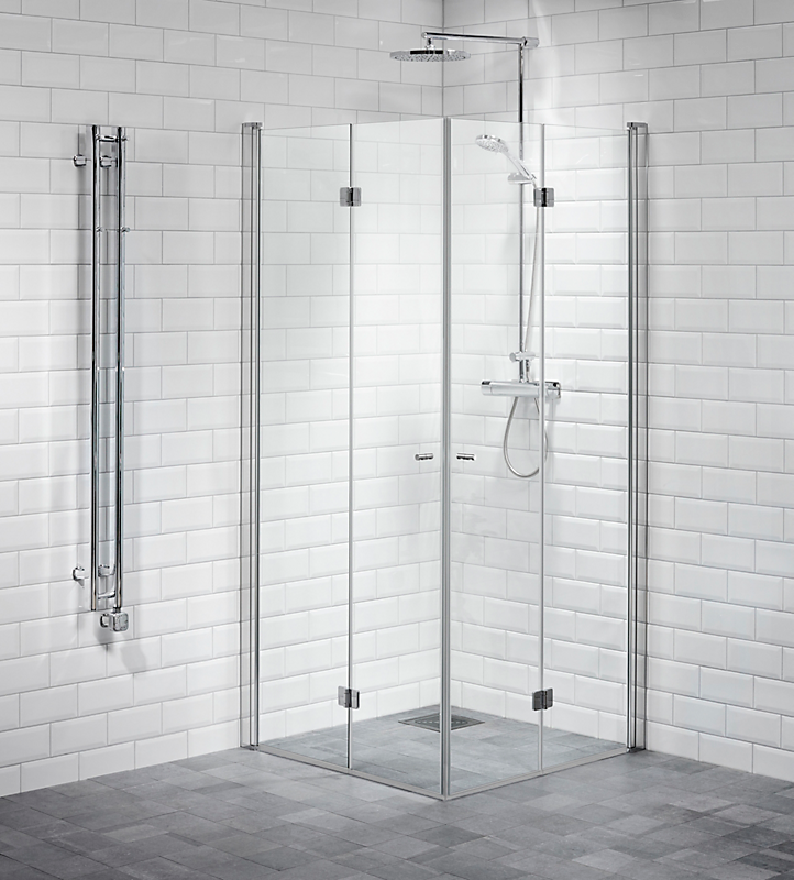 Alterna Vetro foldedør 89x200 Justerbar Aluprofil, 6mm Hærdet Klart Glas, EasyClean. 1 dør.