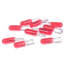 10 stk T5 12v 1.2w bil halogen instrumentlys Instrumentbræt pære Red