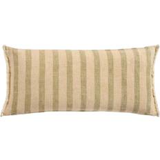 Ib Laursen Pude Natur/støvgrønne Striber - L:80 B:35 cm Soffkuddar Från Magasin - Grøn (L:80 B:35 cm)