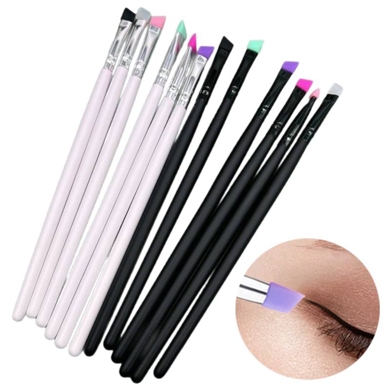 2/5/6Pcs Eyeliner Brush with Silicone Head Portable Eyelash Perm Lifting Tool Eyelashes Separating Tools Eye Makeup Supplies