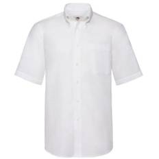 Fruit Of The Loom Mens Short Sleeve Oxford Shirt - 2XL / Oxford Blue