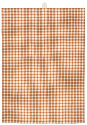 Ib Laursen -Viskestykke Rasmus rustikbrun med naturfarvede små tern 50x70 cm..