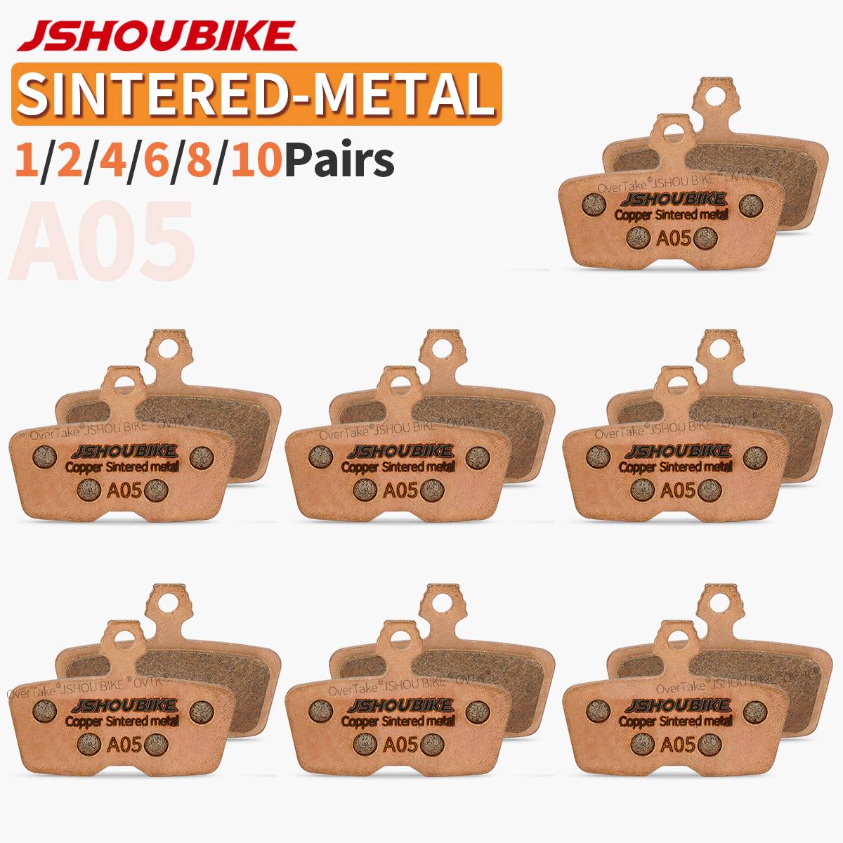 JSHOUBIKE 1/2/4/6/8/10 pairs Sintered Metal hydraulic brake pads for SRAM CODE,CODE R,CODE RSC SRAM AVID Code