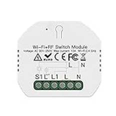 LEDLUX SH104 Intelligent Mini WIFI-strömbrytare, Smart Switch-modul, 10 A, 220 V, funktion med N.O-knapp. RF 433, kompatibel med Amazon Alexa och Google Home (WIFI + RF433)