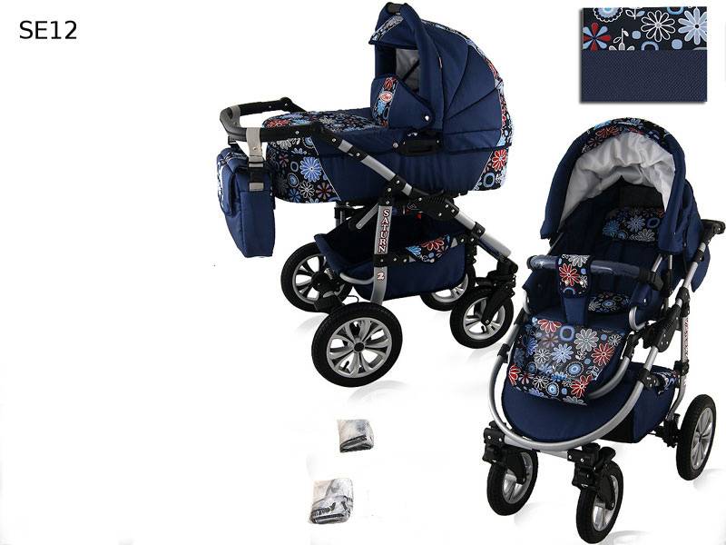 Saturn Duo 2 in 1 Mörkblå/Blommor