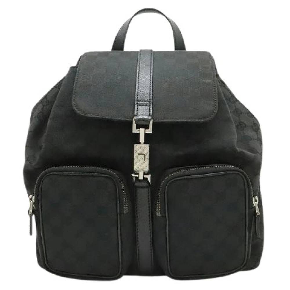 Gucci Vintage Pre-owned GG Canvas Læder Rygsæk - Vintage - Dame - Sort - ONE SIZE - Læder