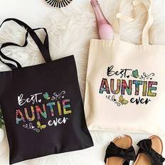 "Cool Aunts Club" Tryck Minimalistisk Lätt, Bärbar, Klassisk, Avslappnad Mode Enfärgad Tygväska Svart Shopping Original Unisex Resväskor Hopfällbara S - Multifärgad