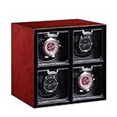 Watch Shaker Watch Winders för automatiska klockor Watch Winder, Mechanical Watch, Electric Shaker, Automatisk Roterande Winder, Shaker (rött trä) (svart trä)