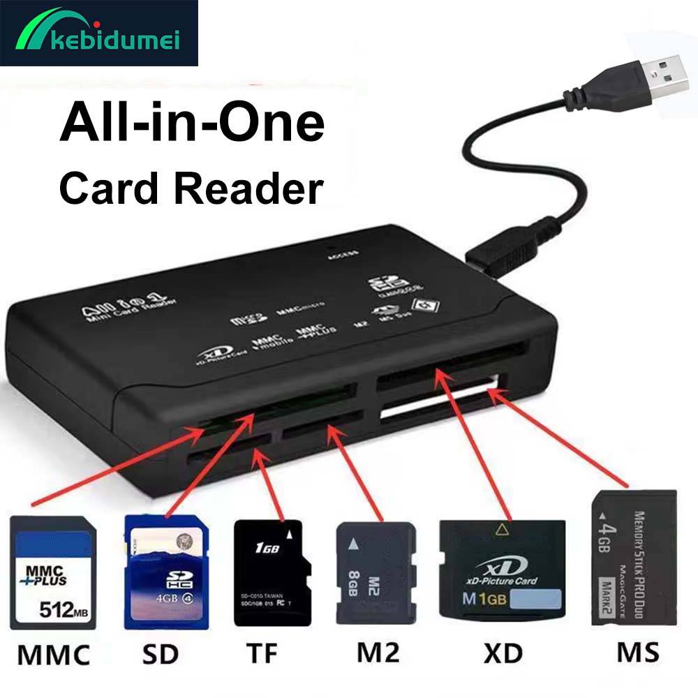 All In One Memory Card Reader 480Mbps USB External Cardreader SD SDHC MMC M2 MS XD CF TF Reader Adapter For MP3 Digital Camera