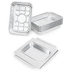 Onlyfire Aluminiumbricka för Grill för Weber Q200 Q300 Q220 Q240 Q2000 Q3000 Q320 Q3200-Serie Gasolgrills, 1 st Uppsamlingspanna i Aluminium Och 15 st Droppskålar för Engångsbruk, Aluminum Drip Pans