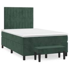 vidaXL kontinentalseng med madras 120x190 cm velour mørkegrøn
