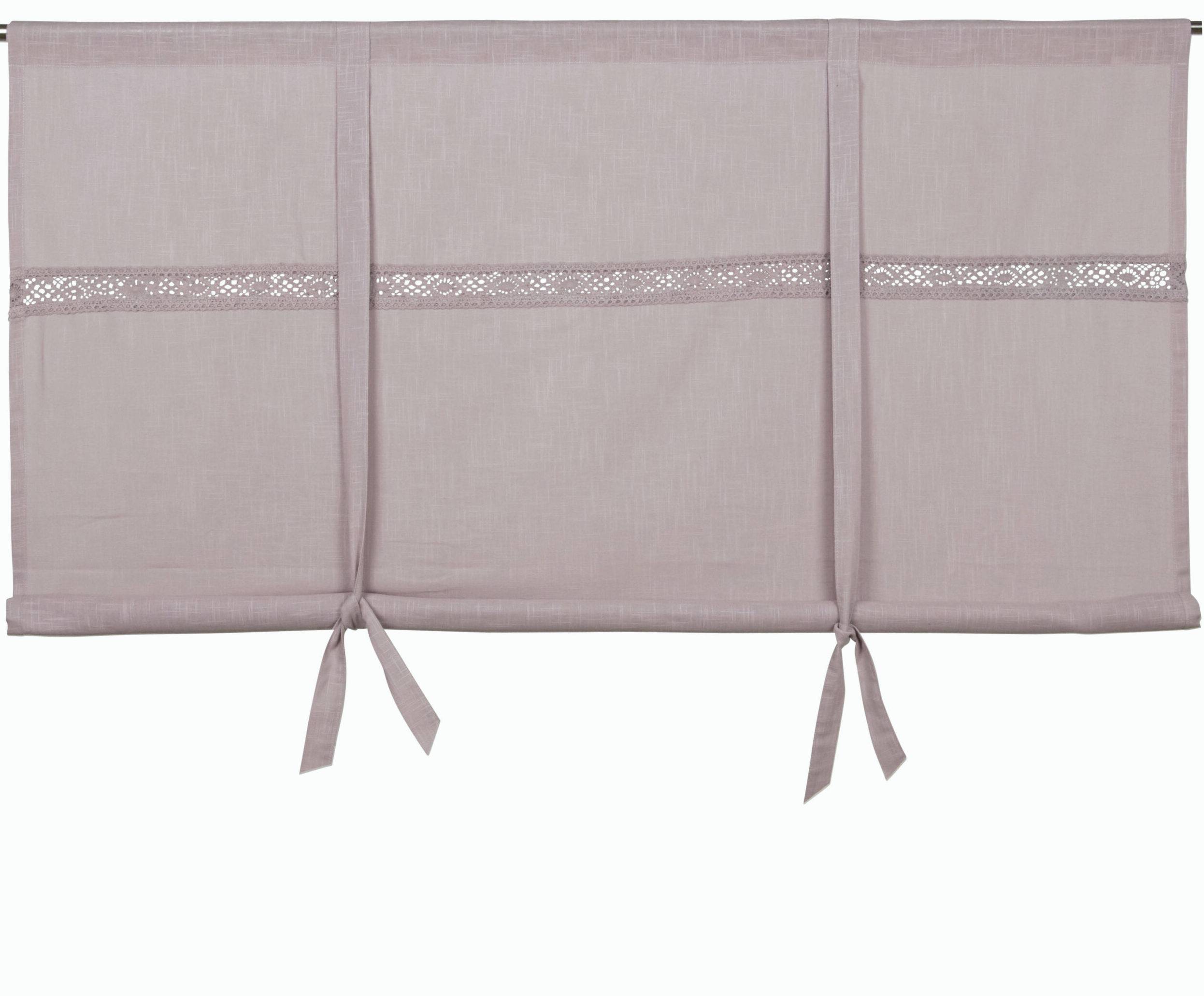 Hissgardin lavendel lila med spets i shabby chic lantlig stil