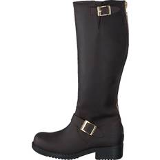 High Zip Back Brown Shiny Gold, Female, Skor, Stövlar och Stövletter, Kängor och Boots, Svart/Guld/Grå, EU 37 (EU 37)