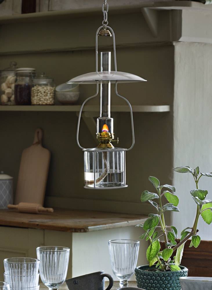 Hängande Fotogenlampa Vit/Mässing