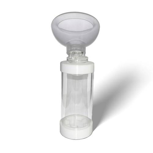 xieddd Katt/hund inhalator aerosolkammare med ventil – runt silikonmaterialskydd, transparent version (stor)