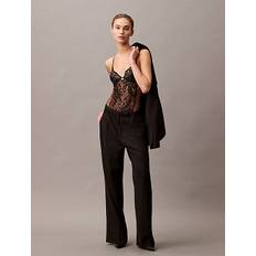 Lace and Mesh Bodysuit - Black - M