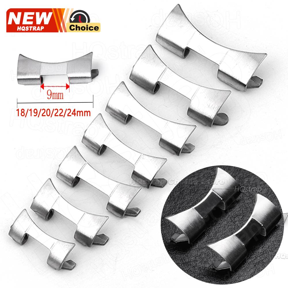 2pcs Hollow Curved End 18mm 19mm 24mm 20mm 22mm for Seiko SKX009 SKX007 Strap Connector Polished Matte Silver Stainless Steel