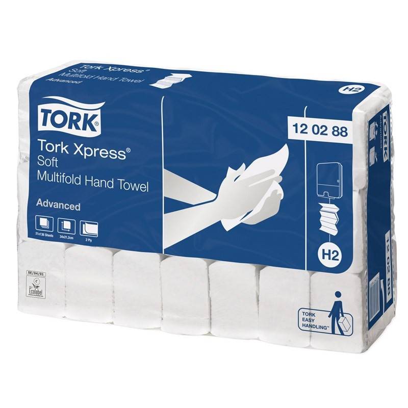 Tork Advanced Soft, 4-faldig H2 Xpress, 32 kartong