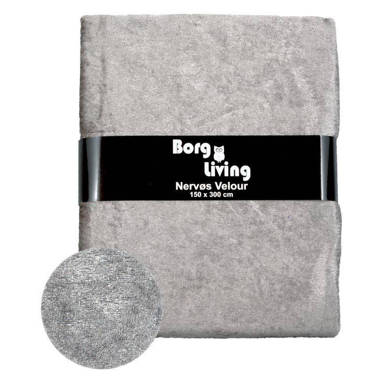Velour dug - Grå borddug - Nervøs velour - Borg Living