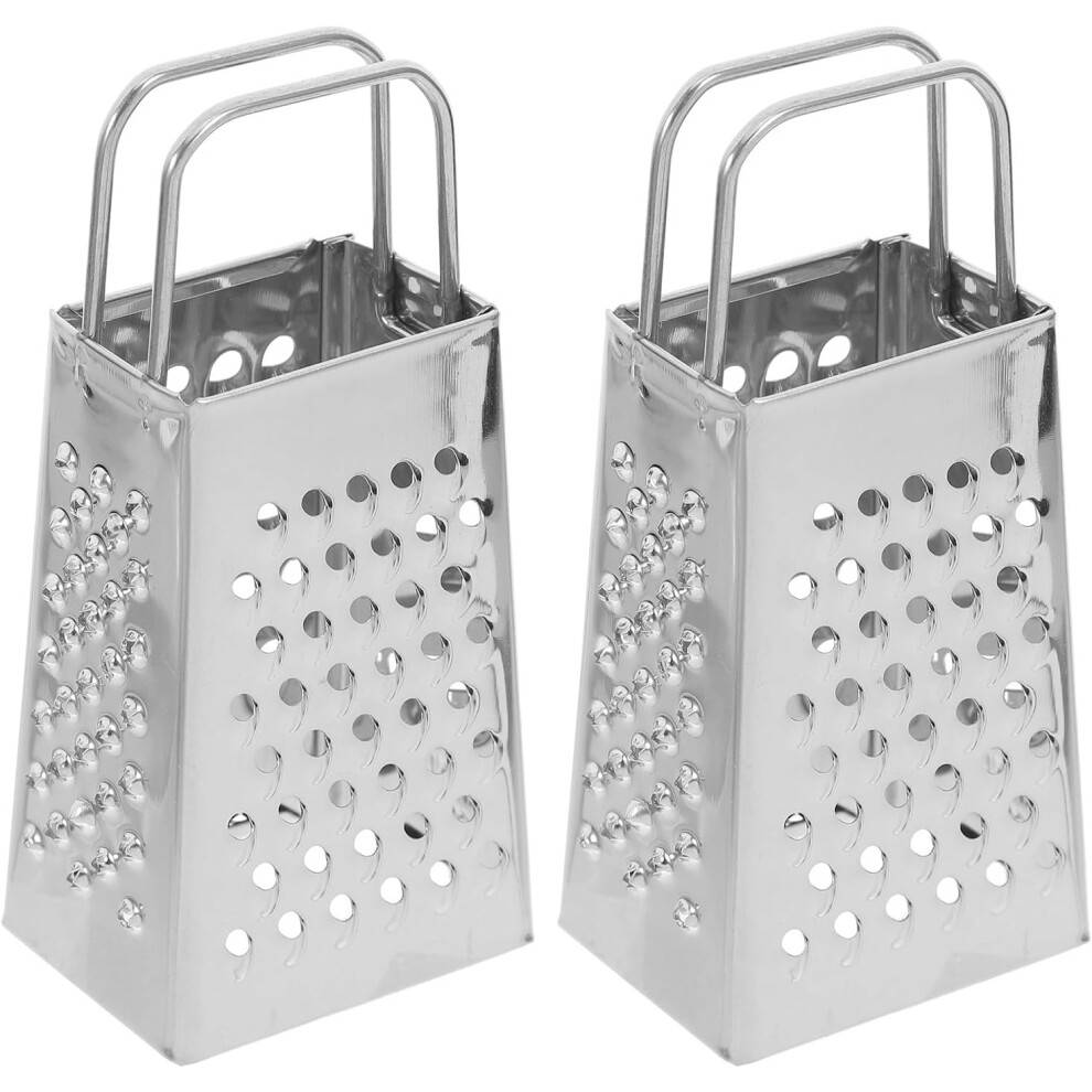 2 st liten låda rivjärn ostrivjärn handhållet rostfritt stål fyrsidig bärbar multifunktionell design