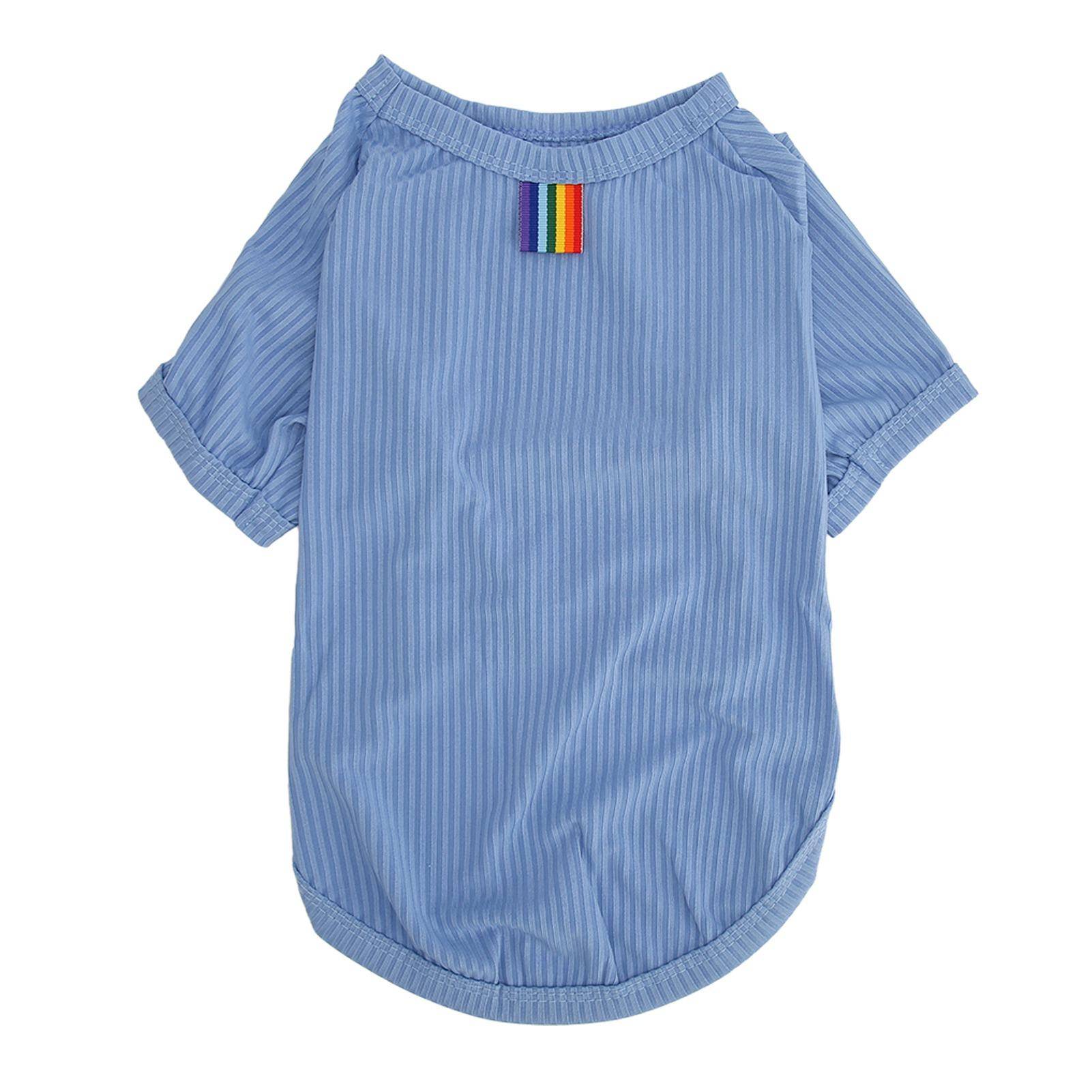 Hund T-shirt Vår Sommar Mode Söt Randigt Tryck Tunn Andningsbar Mjuk Stretchig Husdjur Hund Randig M(for 4-6.5kg)