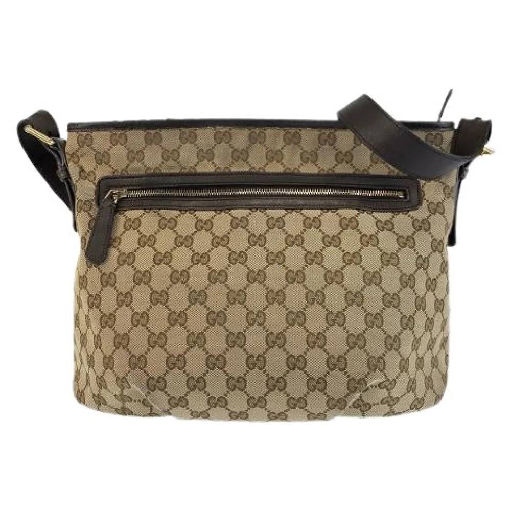 Gucci Vintage - Pre-owned GG Canvas Läder Axelremsväska Vintage - Dam - ONE Size - Läder