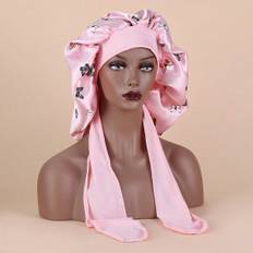 1pc Women's Satin Bonnet With Two Long Tails Silk Bonnet Satin Bonnet