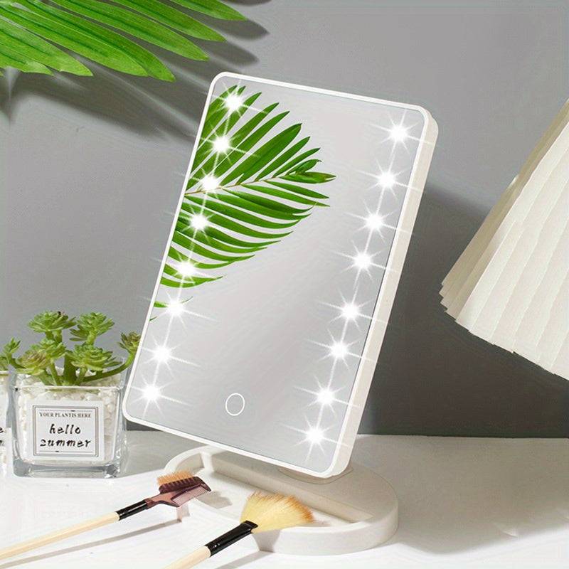GlowPerfect - Bärbar Sminkspegel med 16 LED-lampor - Vit