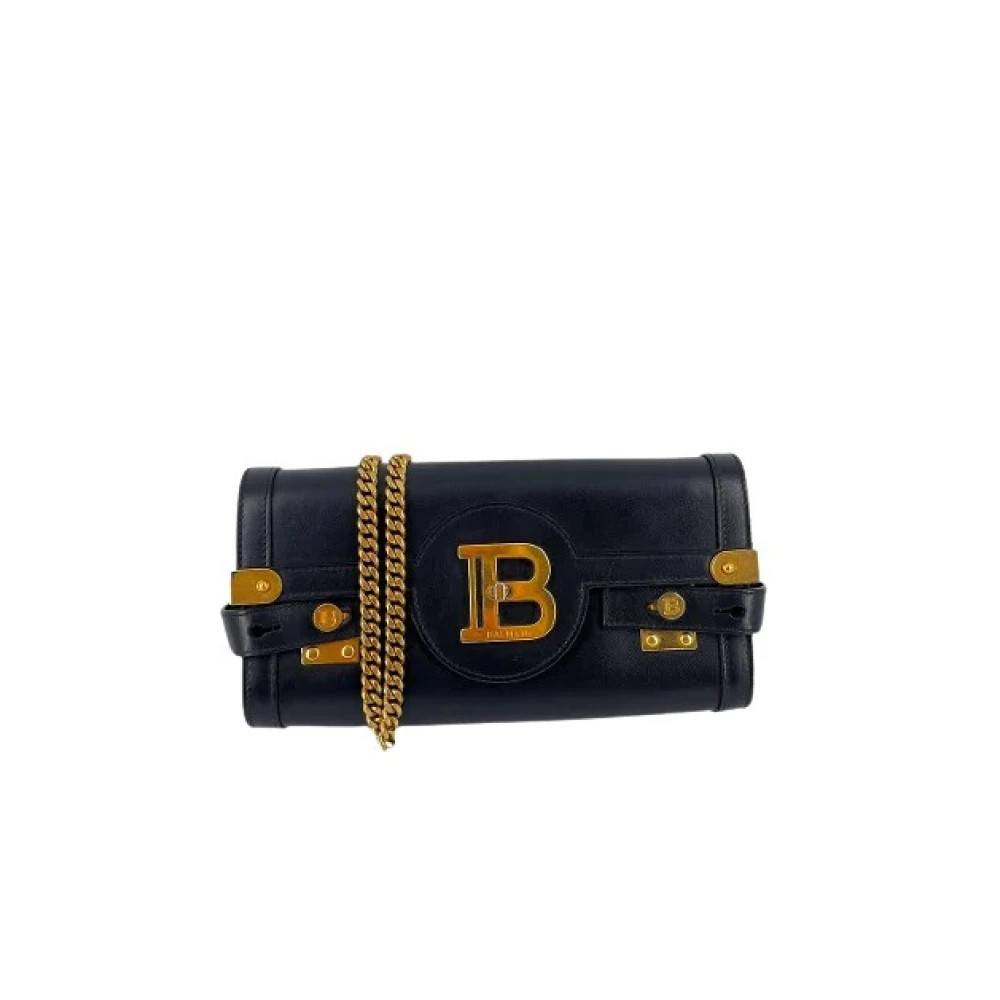 Balmain Pre-owned Pre-owned B-Buzz Læder Skuldertaske - Vintage - Dame - Sort - ONE SIZE - Uld