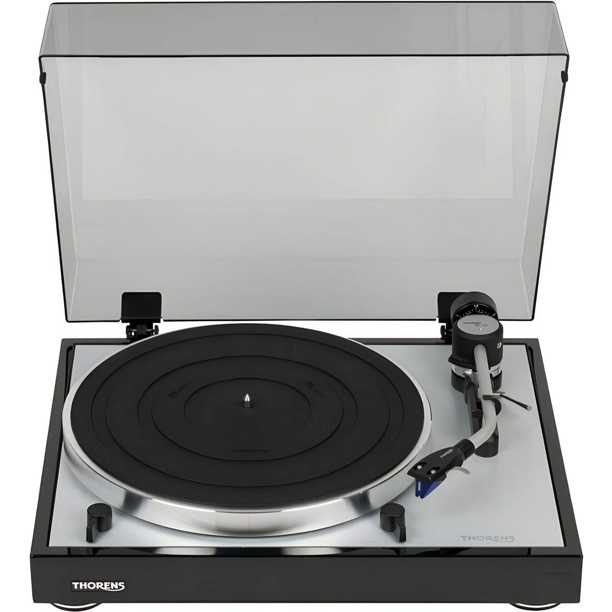 Thorens TD 403 DD svartlackerad - Vinylspelare, Manuell, MM, Direktdrift, 33 varv, 45 varv, Pickup ingår