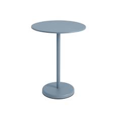 Muuto - Linear Steel Café Table Ø 70 h: 95 cm - Pale Blue - Udendørs små borde og sideborde - Thomas Bentzen - Sort,Blå - Metal