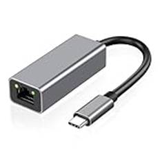 USB C till Ethernet-adapter, Gigabit RJ45 till USB 3.0 Typ-C (Thunderbolt 3) Ethernet LAN-adapter, kompatibel med MacBook Pro, iPad Pro, Dell XPS, etc