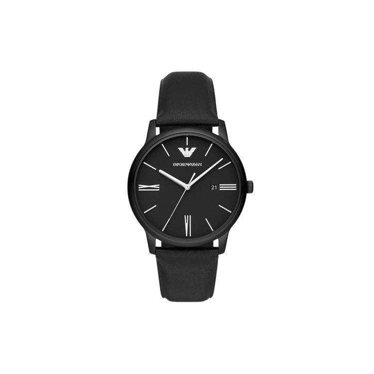 Emporio Armani Watch Quartz Movement Leather Strap 42Mm Black Dial Men watches AR11573-CLG Regular Watch Box