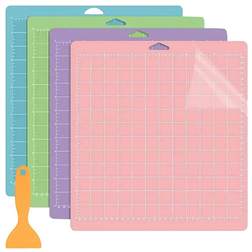 4pcs Non-Slip Cutting Mat with 1pcs Scraper for Sewing, Quilting and Crafts