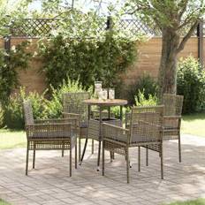 vidaXL Have Spisebordssæt 5 pcs Grå Poly rattan