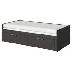 IKEA - BRIMNES sovesofa 2 skuffer/2 madrasser, sort/Åfjäll medium, 80x200 cm